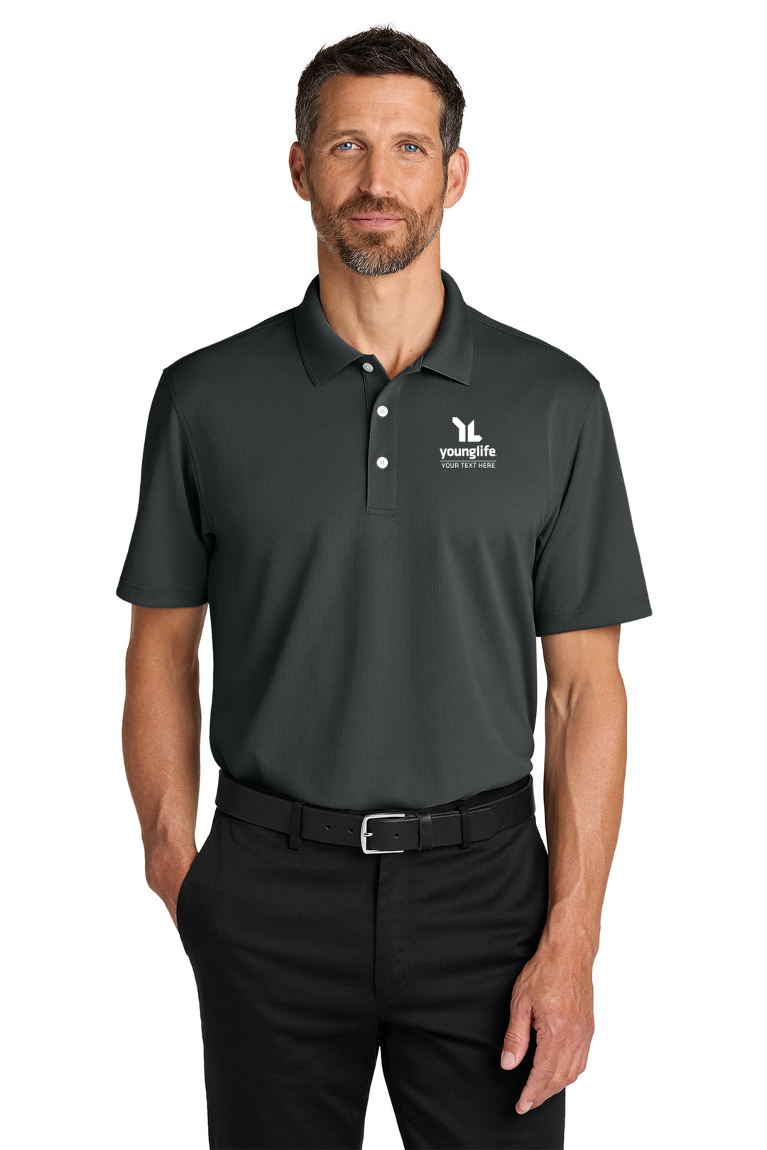 Dry Zone Stain-Release Grid Polo