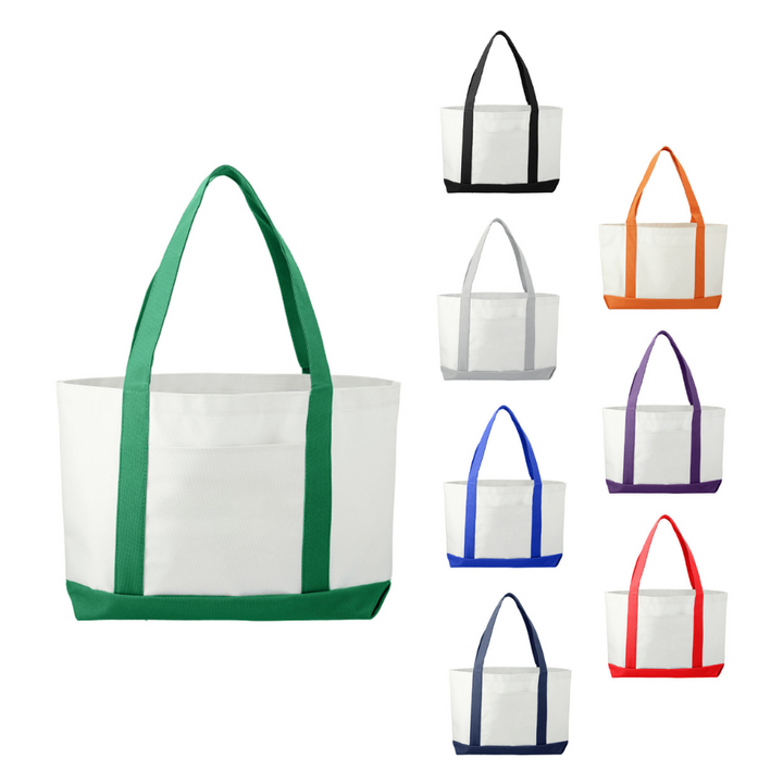 Custom Large Canvas Boat Tote Bag