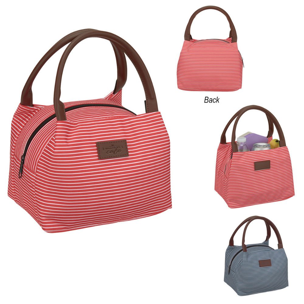 Custom Stiped Lunch Bag Cooler - Thumbnail 3