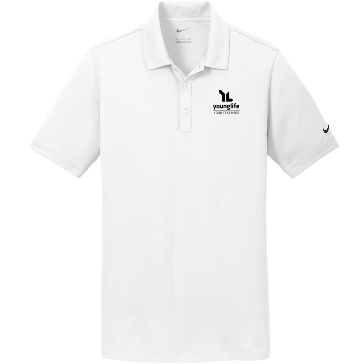 white dri fit polo
