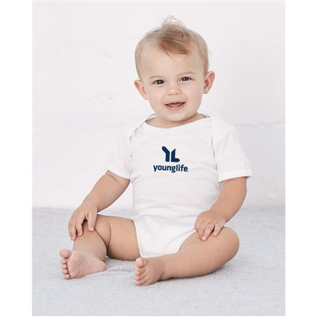 Grenouillère à manches courtes pour bébé avec logo principal