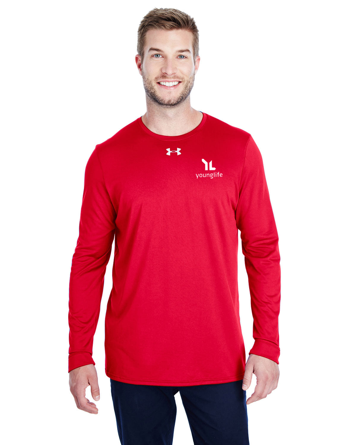Red under armour on sale long sleeve shirt