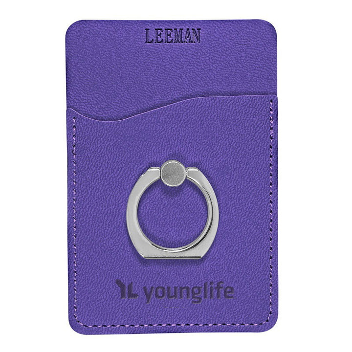 Custom Tuscany Card Holder with Metal Ring Phone Stand