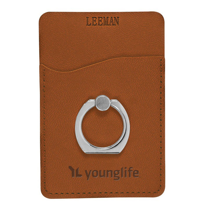 Custom Tuscany Card Holder with Metal Ring Phone Stand