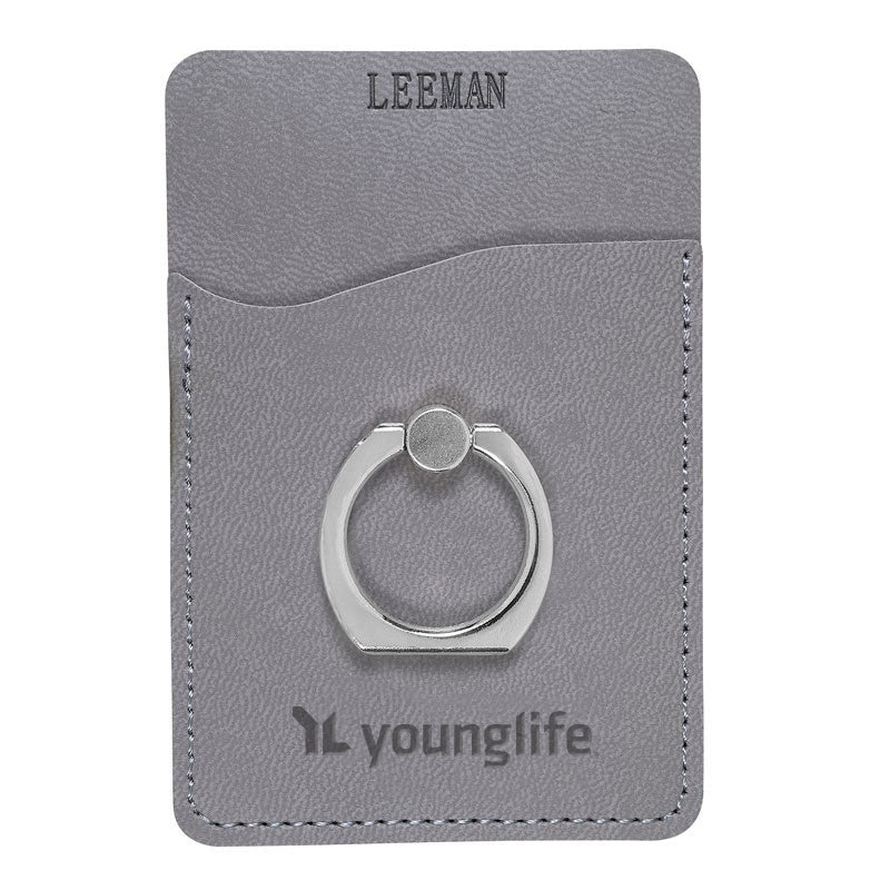 Custom Tuscany Card Holder with Metal Ring Phone Stand