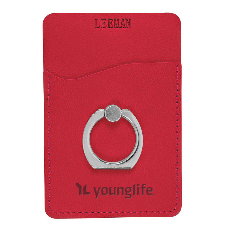 Custom Tuscany Card Holder with Metal Ring Phone Stand
