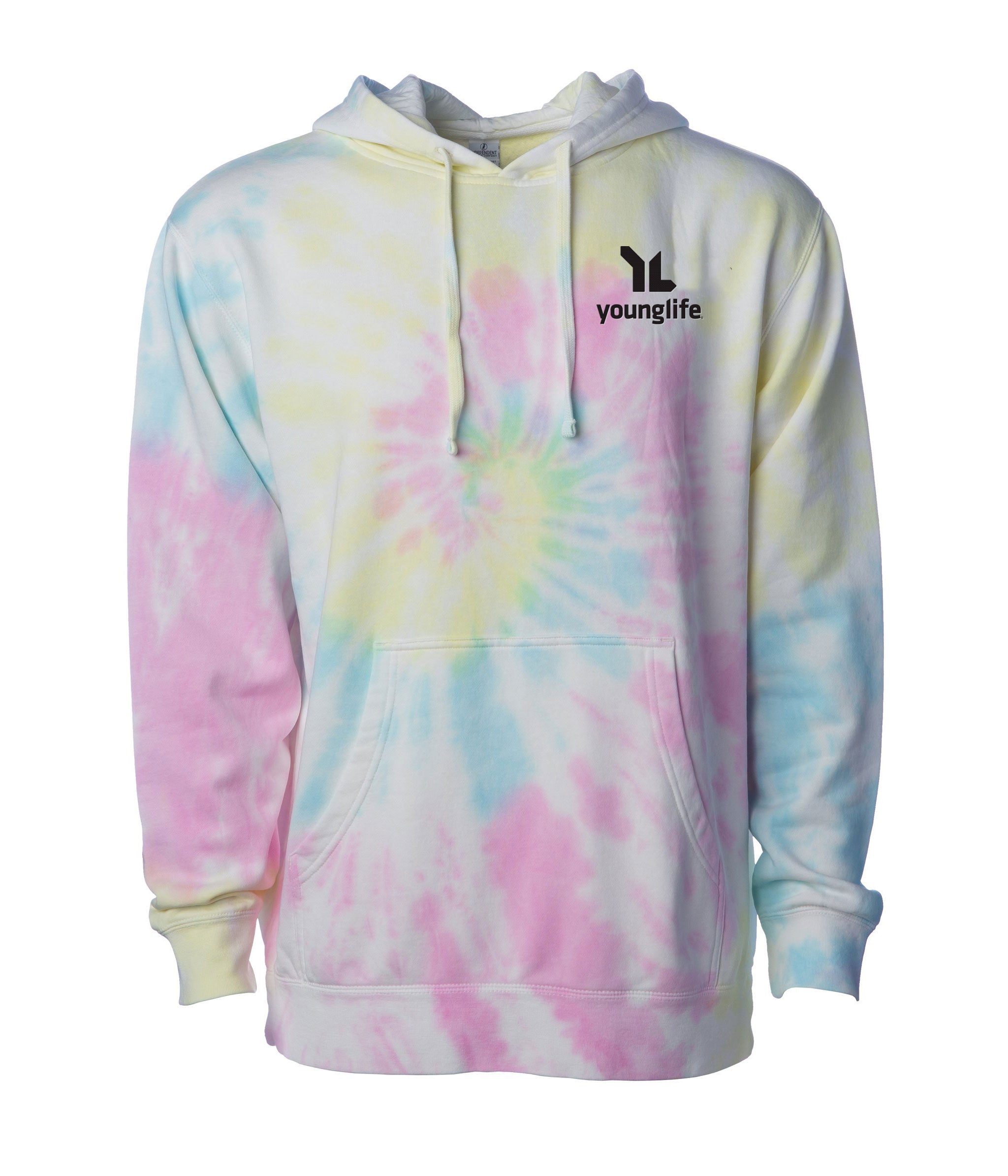 Independent Trading Unisex Midweight Tie Dye Hooded Pullover