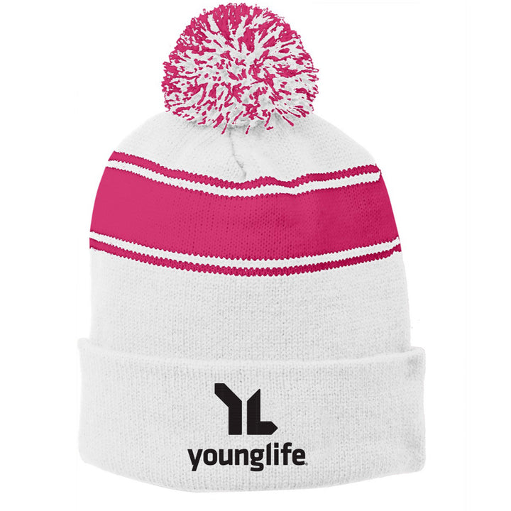Sport-Tek Stripe Pom Pom Beanie