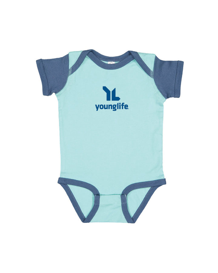 Grenouillère à manches courtes pour bébé avec logo principal